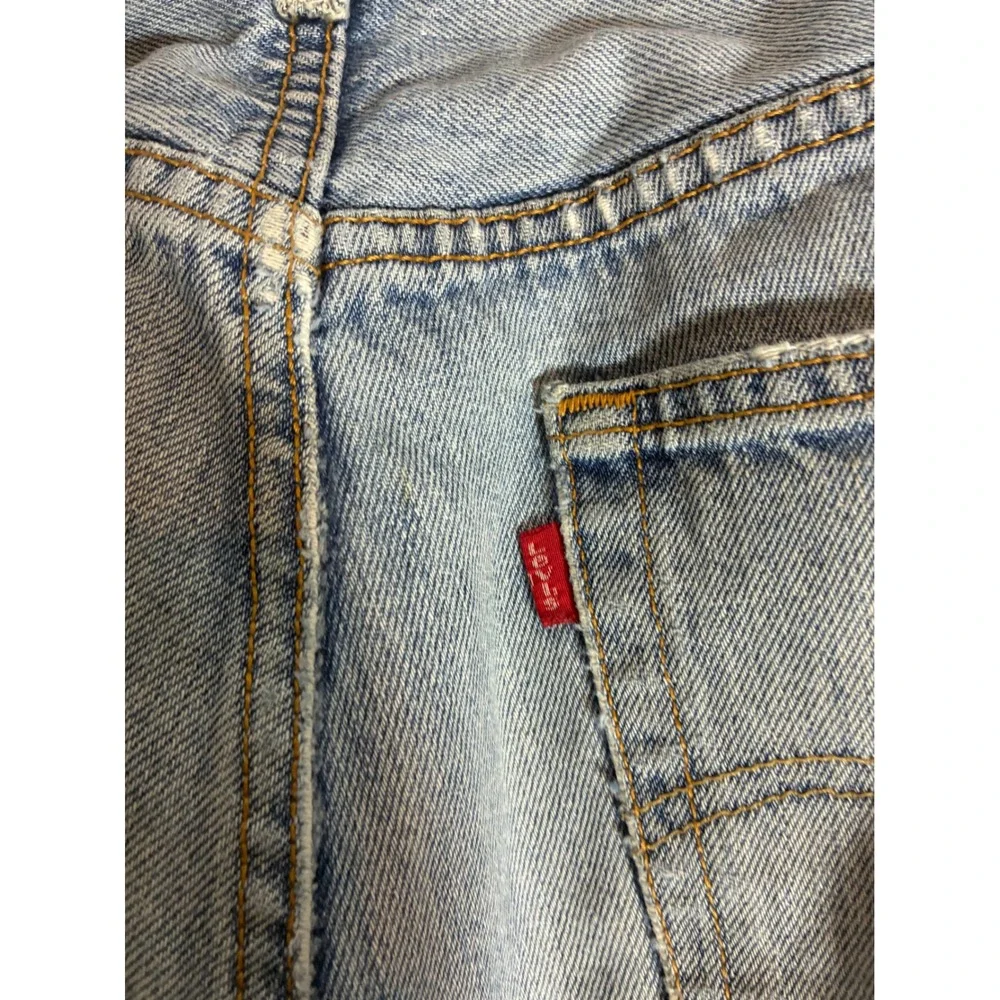 Vintage Levis 501 Light Wash Distressed Straight Leg Jeans 33x29 Grunge Denim
